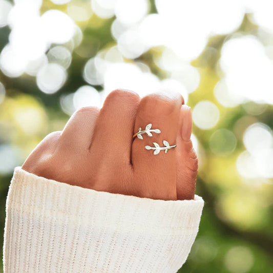 Grow Through What You Go Through Leaf Ring