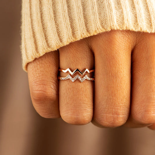 To My Daughter Highs & Lows Double Wave Ring