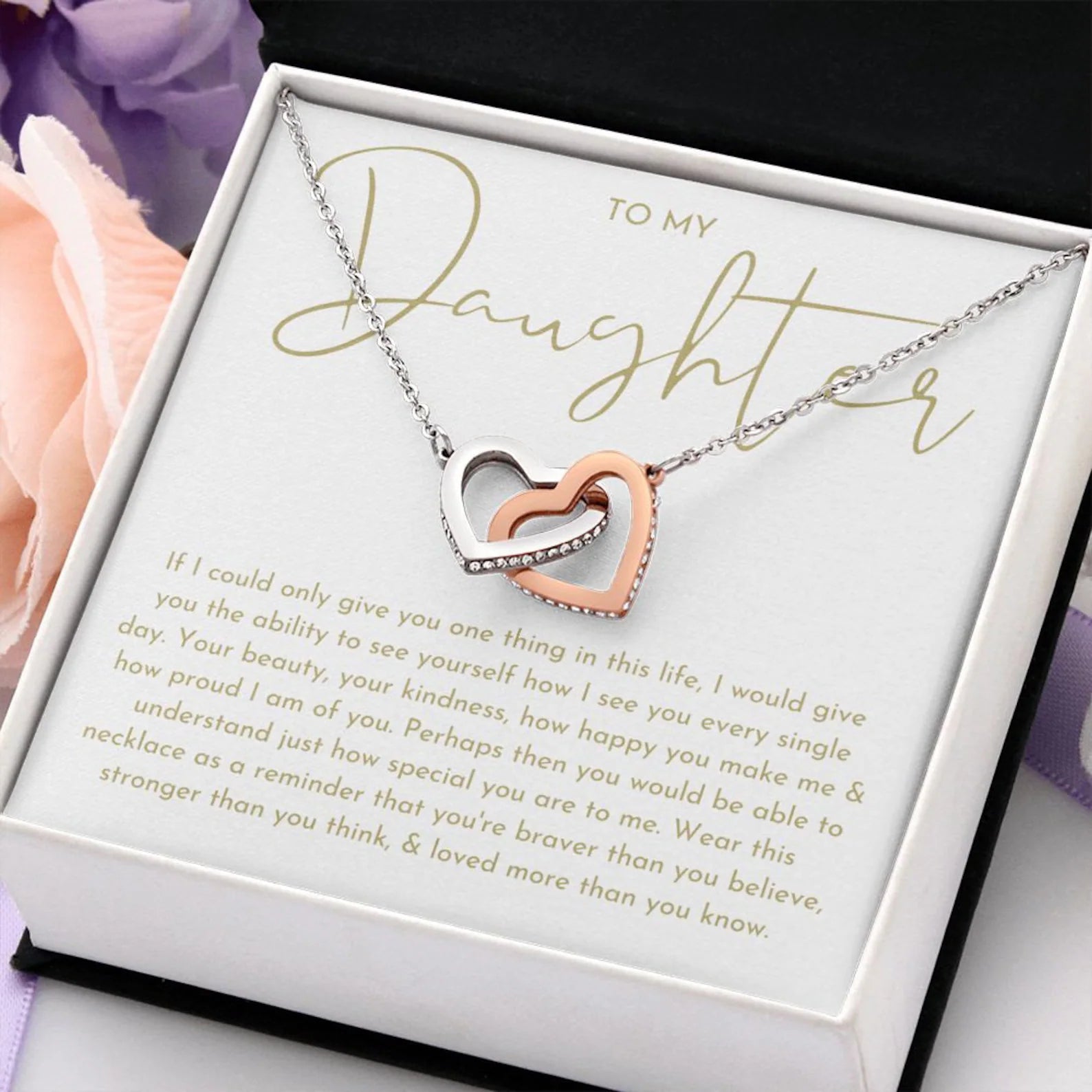 DAUGHTER - DOUBLE HEART NECKLACE