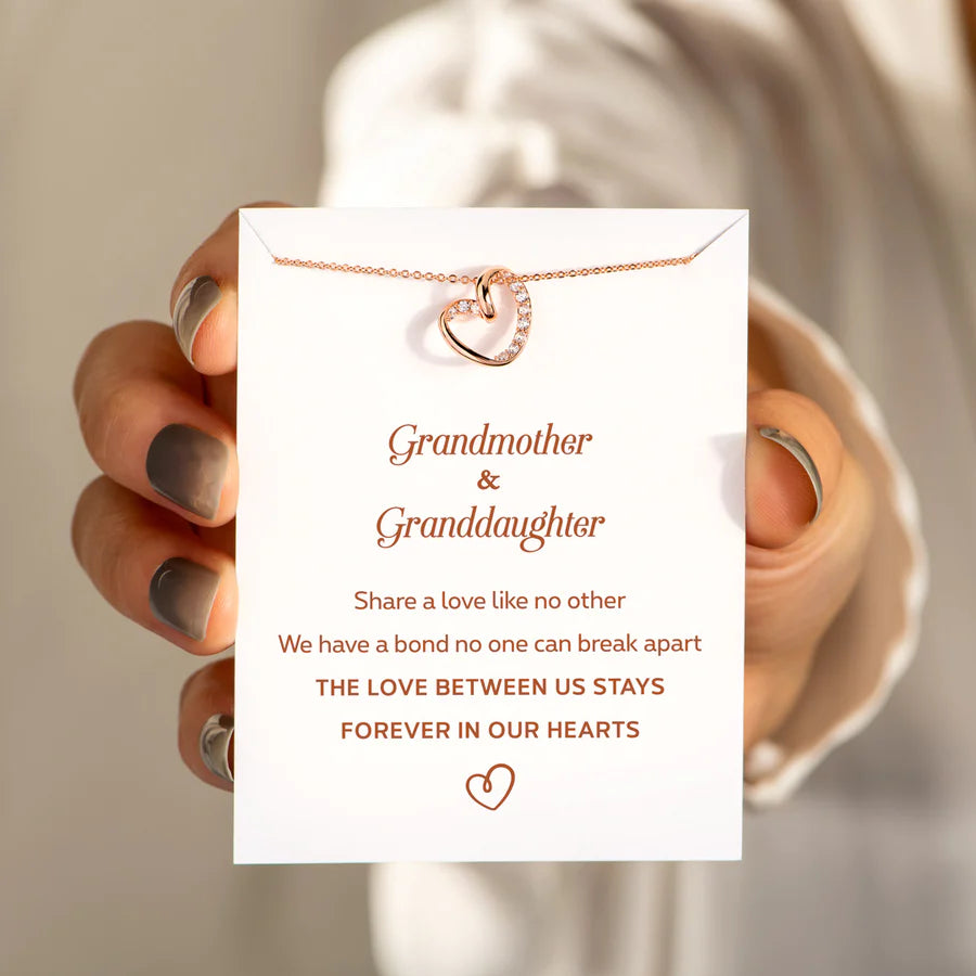 GRANDMOTHER & GRANDDAUGHTER FOREVER SPARKLE HEART NECKLACE