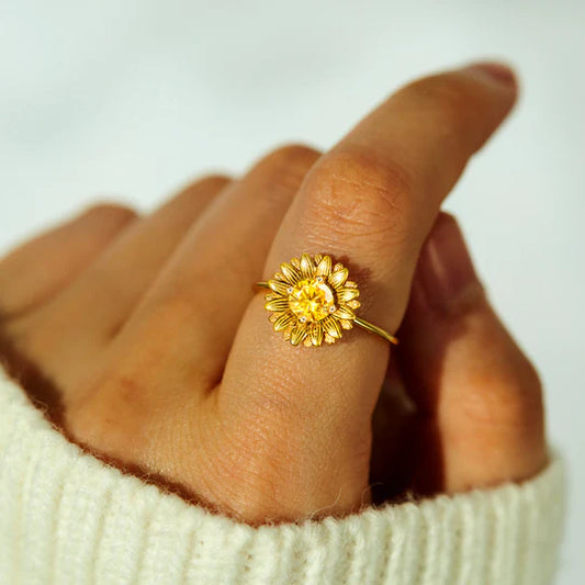 Sunflower Ring Gold & Silver