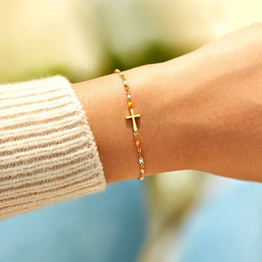 Unbiological Sister Cross Bracelet