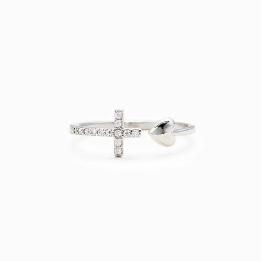Cross & Heart Ring