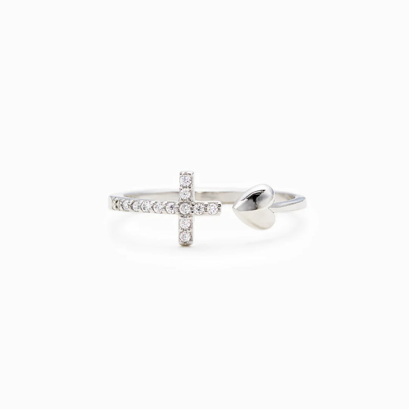 Cross & Heart Ring