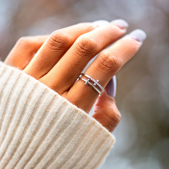 DOUBLE CROSS RING