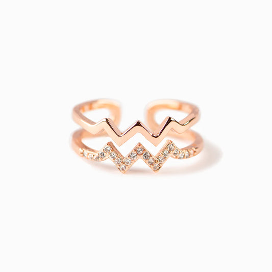 To My Daughter Highs & Lows Double Wave Ring