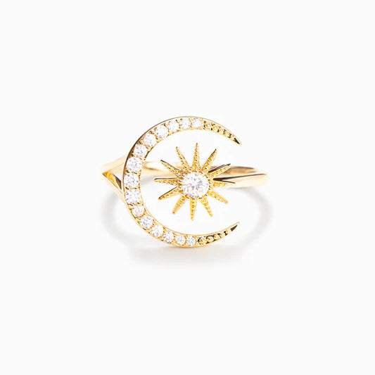 Crescent Moon & Star Ring