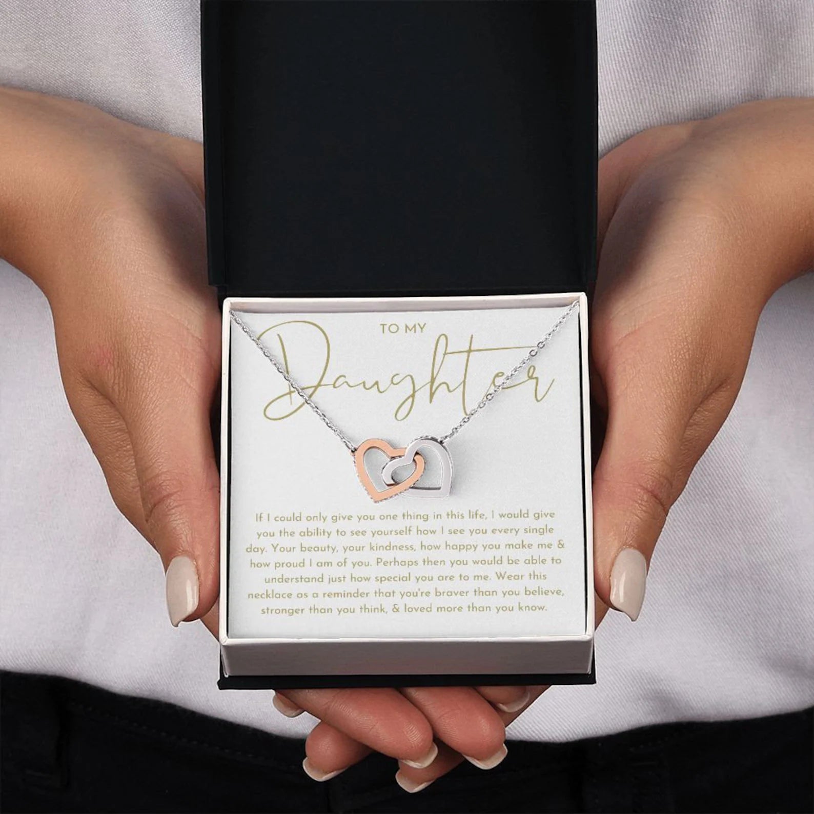 DAUGHTER - DOUBLE HEART NECKLACE