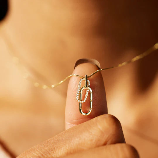 DEPRESSION CAN'T RECTANGLE INTERLOCKING NECKLACE